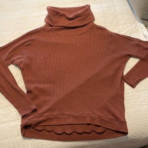 Oversized turtleneck sweater open back
